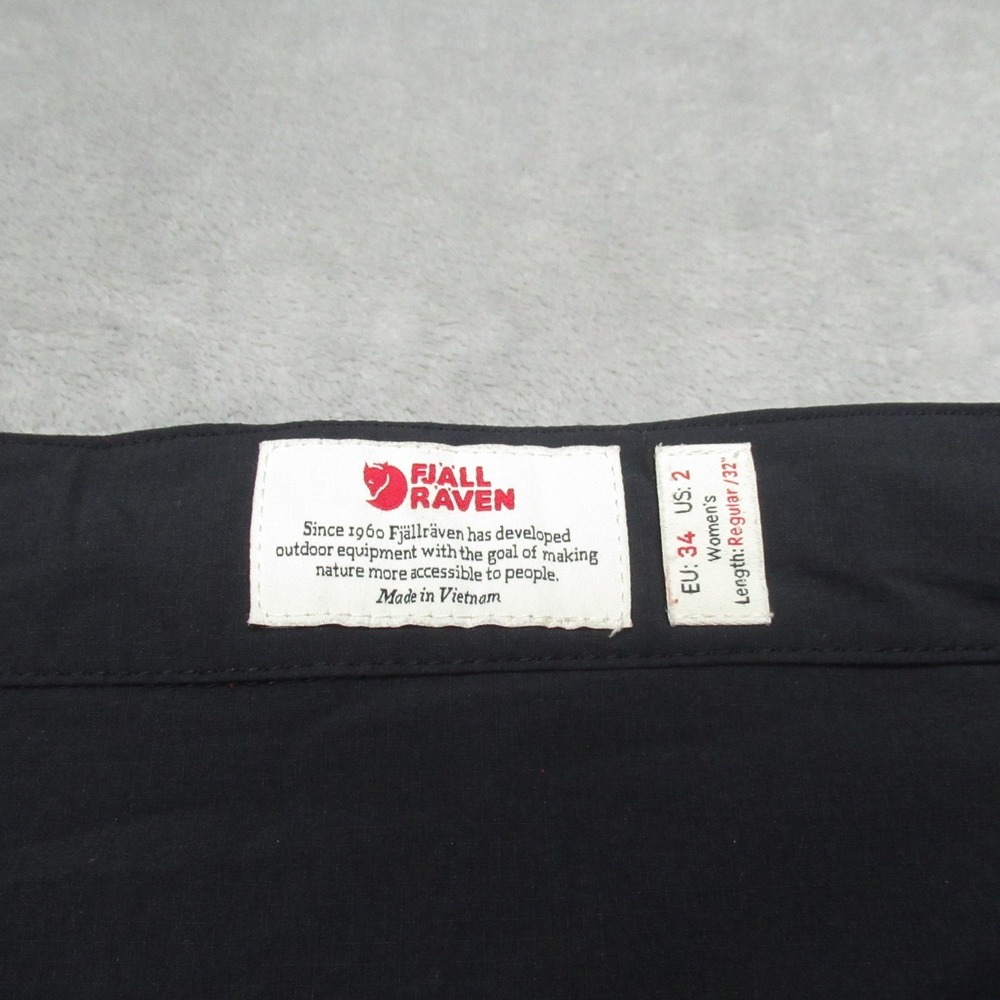 Fjallraven Pants Womens 2 Black Belted High Coast Trail Trousers Hiking 27x32 - Picture 12 of 16
